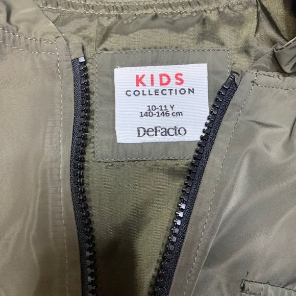 Defacto Khaki GIRLS & TEENS Girl Relaxed Fit Zip-Up Bomber Jacket Size 10 - Picture 2 of 3